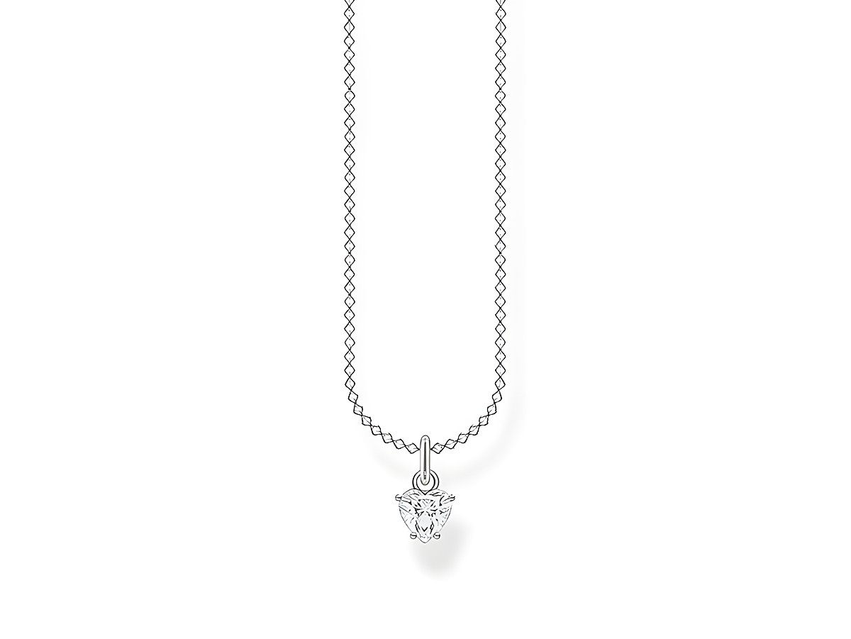 Thomas Sabo Kette aus Silber mit Zirkonia Anhänger, elegant und zeitlos, perfekt für besondere Anlässe oder den täglichen Gebrauch, funkelndes Design verleiht jedem Outfit das gewisse Etwas.
