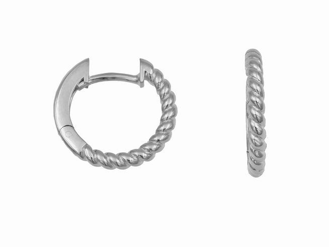 Creolen 1,7 cm aus rhodiniertem Sterling Silber, gekordelt, vom Hersteller Juwelier Harnisch, elegant und zeitlos mit einem Durchmesser bis 25 mm. Ideal für jeden Anlass.