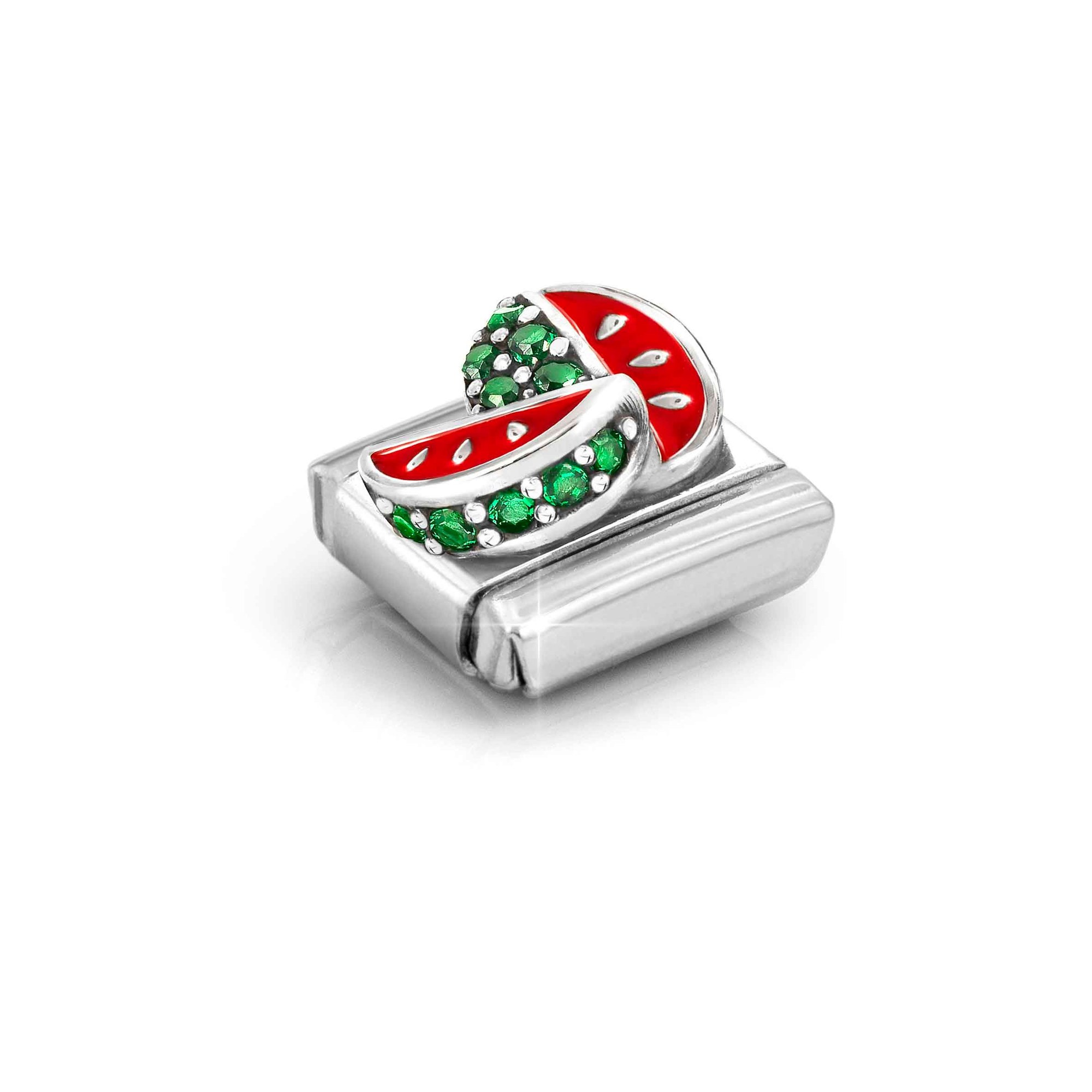 Nomination Composable Classic Charm Wassermelone - Edelstahl, Sterling Silber, Emaille, Zirkonia – Ansicht 4