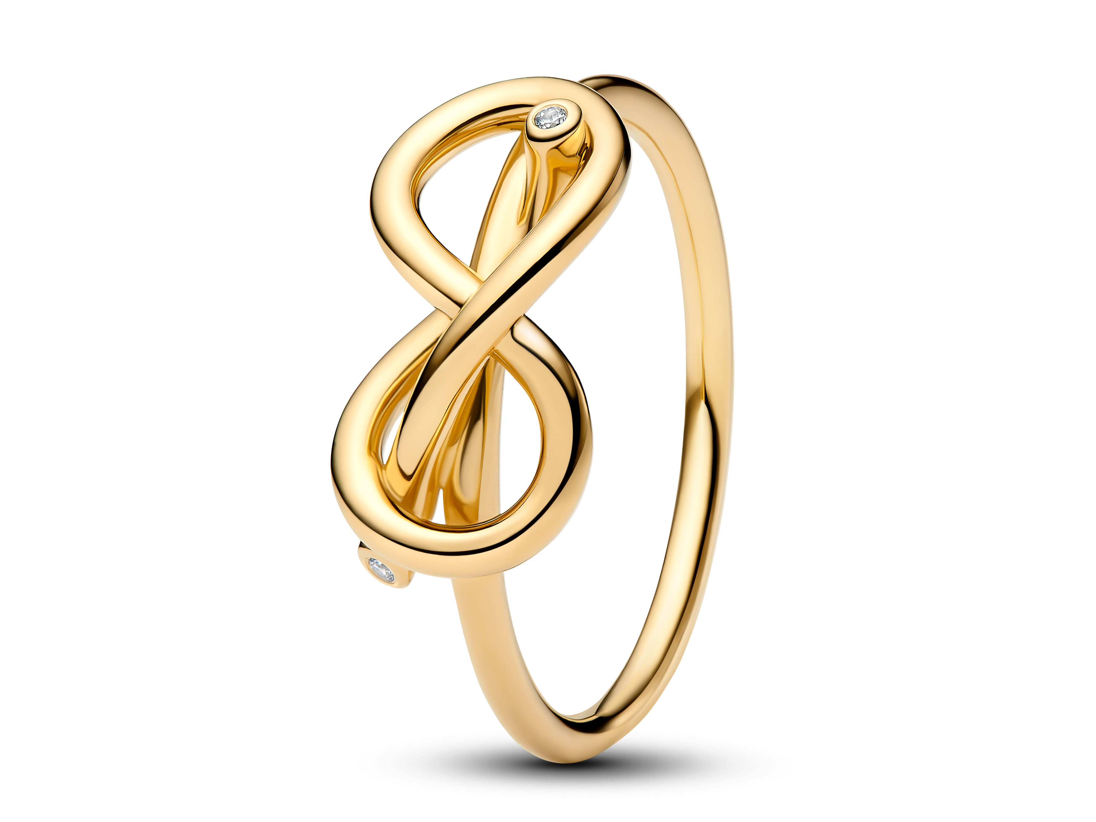 Pandora 163759C01-60 Ring - Unendlichkeit - Infinity Ring - Gelbgold Vergoldung - Zirkonia - Gr. 60 Pandora Ring Unendlichkeit in Gelbgold Vergoldung mit Zirkonia, Größe 48, elegant geschwungenes Design symbolisiert Unendlichkeit und zeitlose Schönheit.