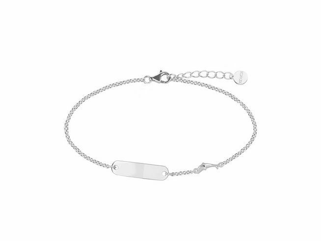 27000980-0 Xenox Sterling Silber Armband XS3466 in 14-16 cm mit Ankerkette und Delphin, edles Design, ideal als Geschenk oder zur persönlichen Verwendung.