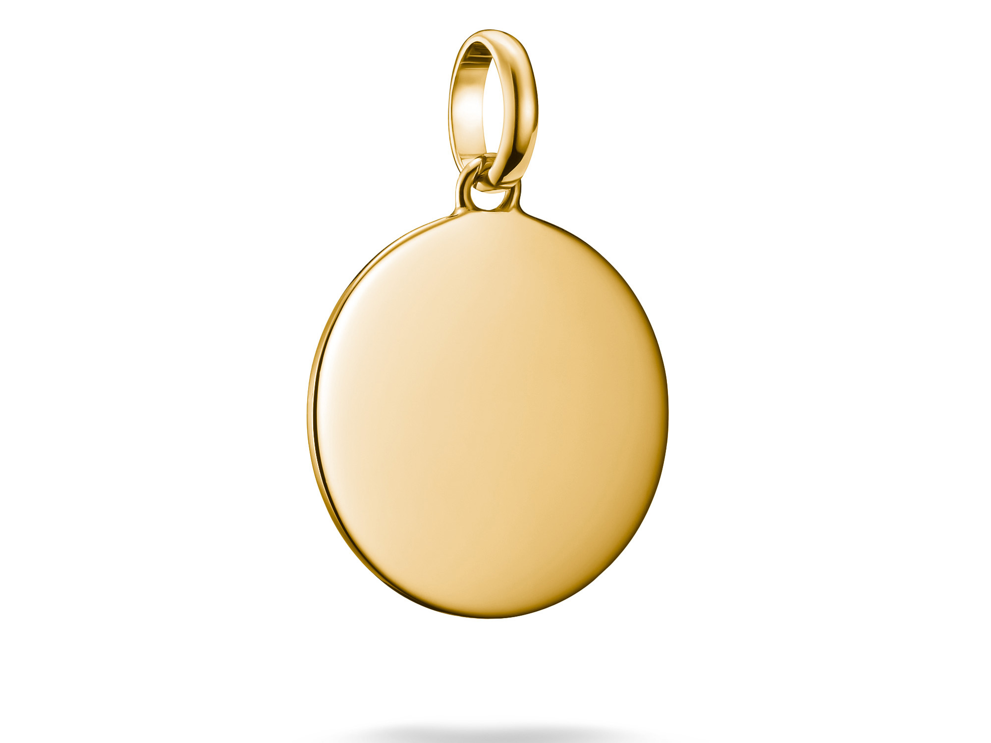 Charm von Thomas Sabo aus Silber und Gelbgold Vergoldung, rund und groß mit einer Öse, Durchmesser 17,5 mm, ideal für den Charm Club CONNECT.