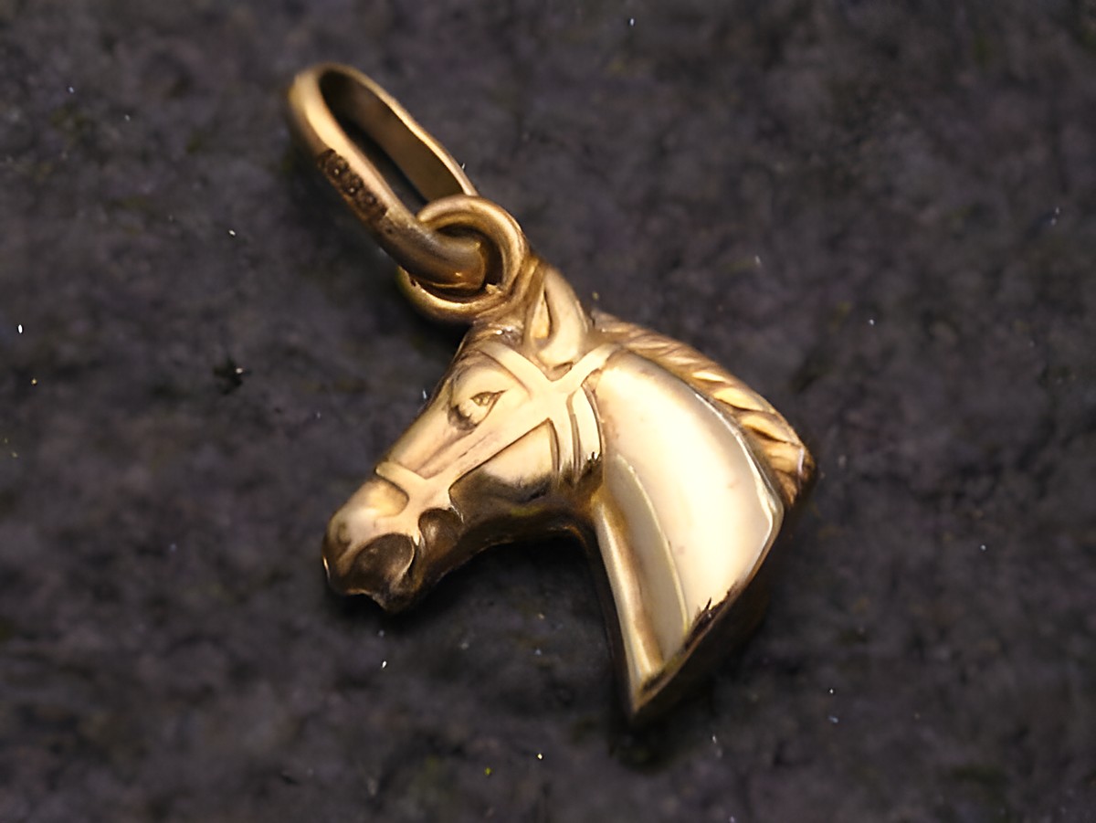 Gold Anhänger Gold 333 14x11 mm Pferdekopf von Juwelier Harnisch aus der Kategorie Tiere, detaillierte Ausführung eines Pferdekopfes, ideal für Schmuckliebhaber.