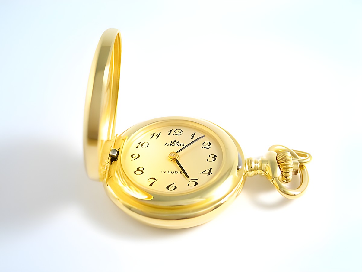 Taschenuhr ARCTOS Rarität vergoldet Handaufzug Hersteller Arctos elegantes Design mit goldenem Gehäuse und cremefarbenem Zifferblatt sowie arabischen Ziffern.