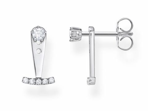 Ohrstecker aus Silber von Thomas Sabo mit klaren Zirkonia, Design in Form einer Ear Jacket, elegant und modern, perfekte Ergänzung für jeden Anlass.