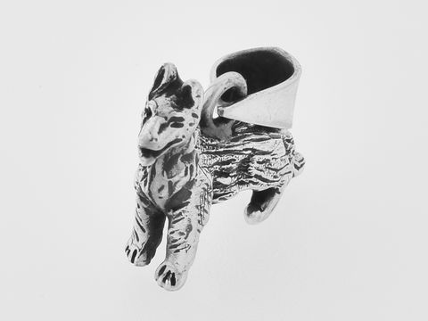 Schäferhund 925 Sterling Silber Anhänger in detailreicher Ausarbeitung, von Juwelier Harnisch, ideal für Tierliebhaber und Schmuckenthusiasten.