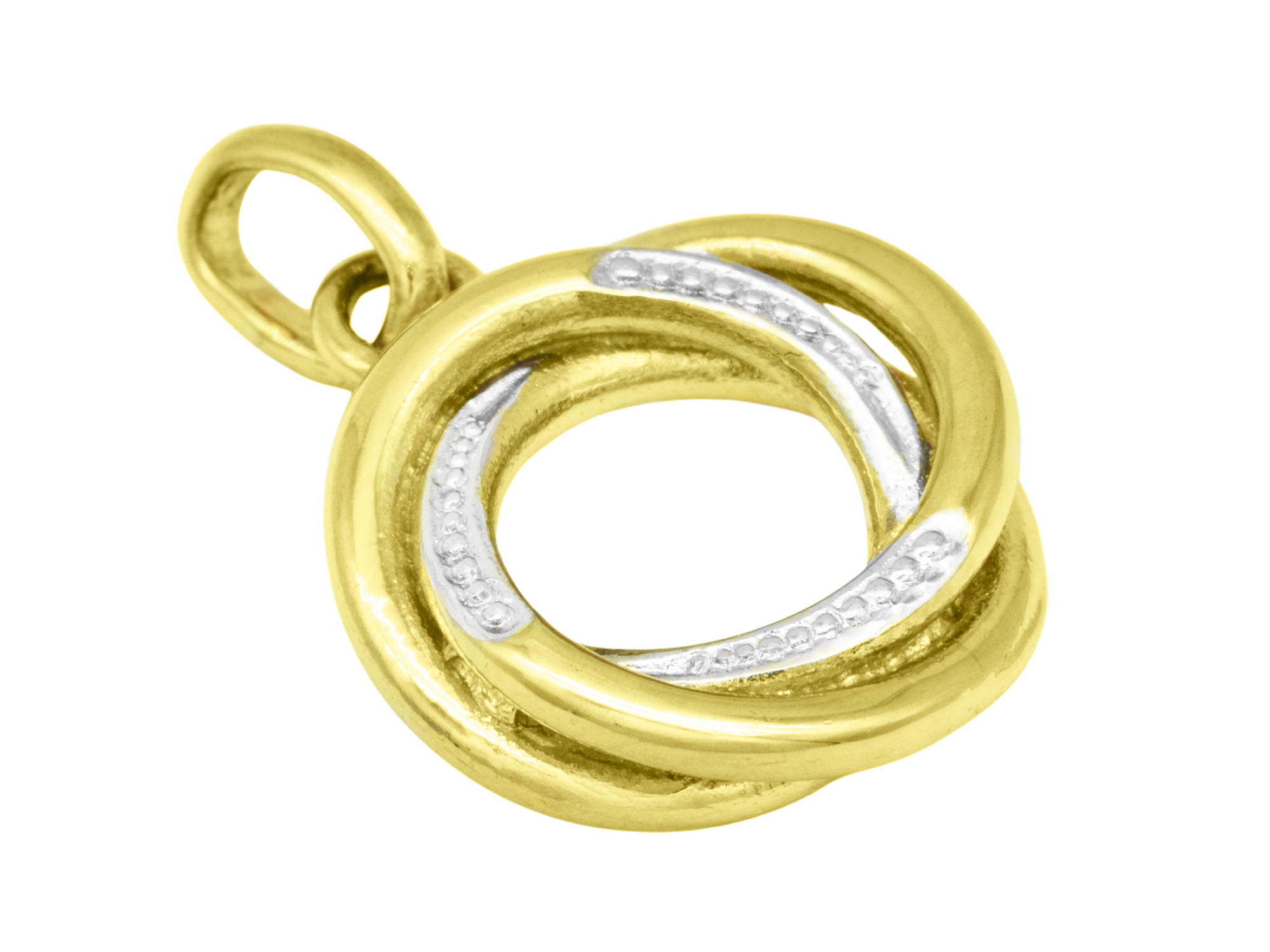 Anhänger Gold Bicolor Kreise - Gelbgold poliert