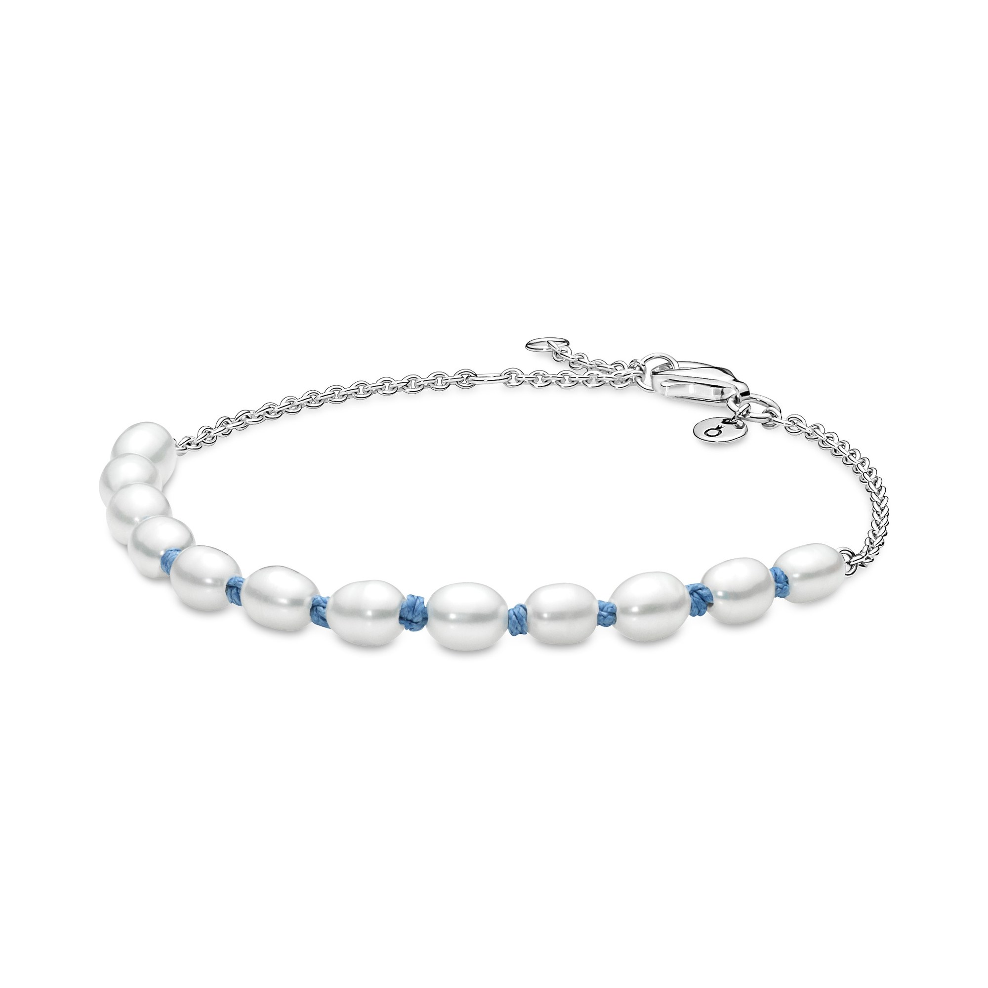 Pandora Süßwasserzuchtperle Blaue BandketteArmband - Sterling Silber Zuchtperlen Multicolor