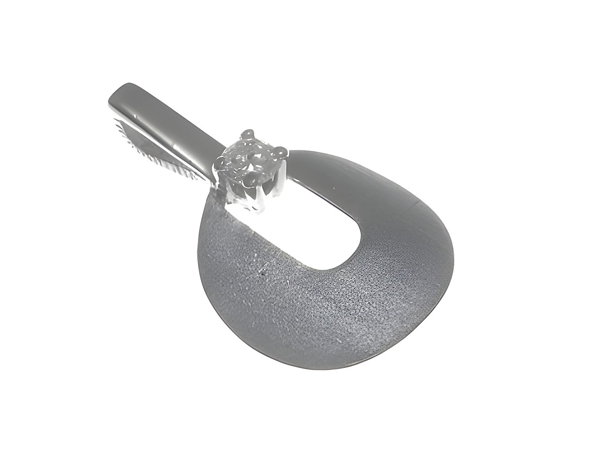 Gold Anhänger aus Weißgold mit Brillant 0,06 ct vom Juwelier Harnisch, elegant gestaltet mit matter Oberfläche und funkelndem Diamanten.