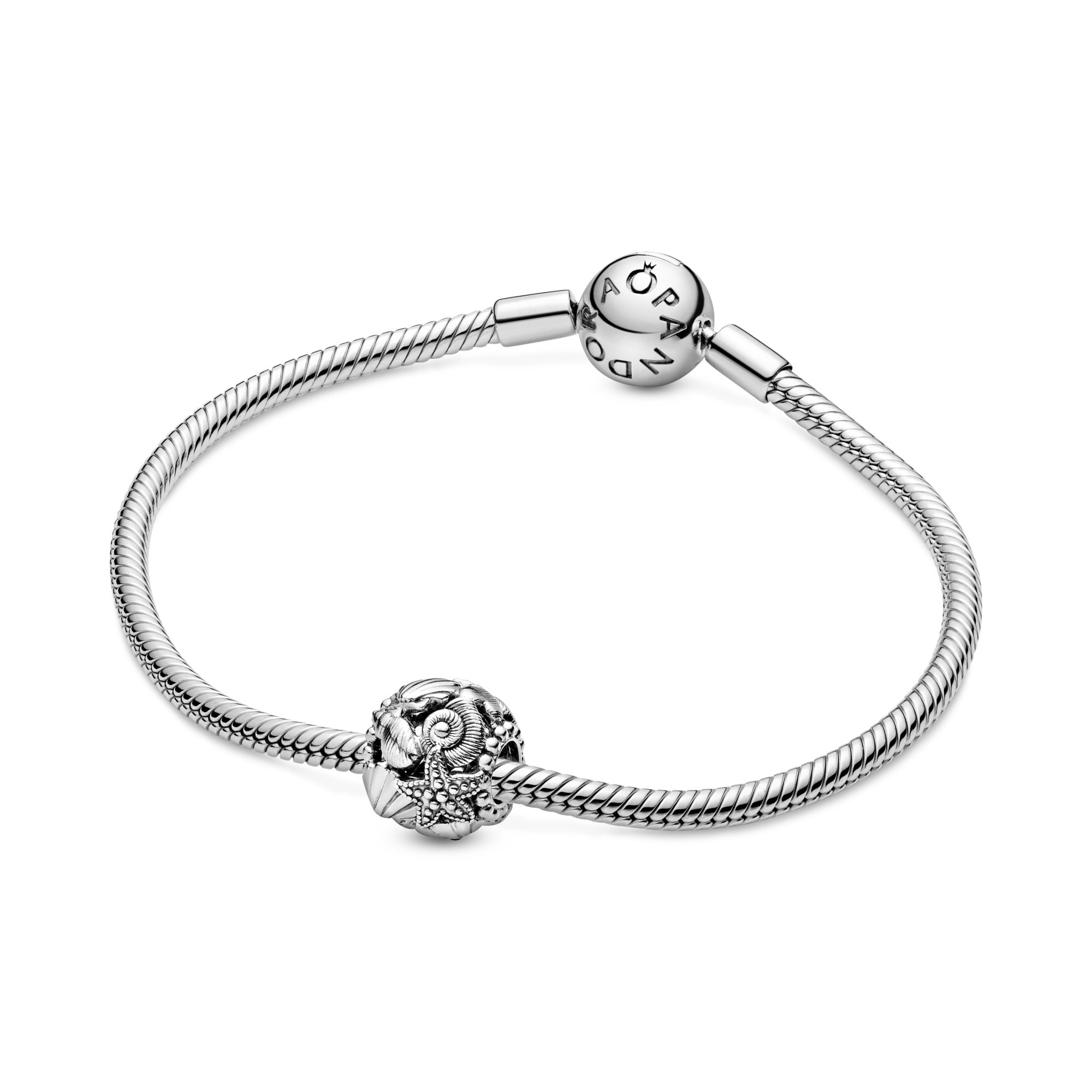 Pandora Silber Durchbrochener Seestern, Muscheln & Herzen Charm – Ansicht 5