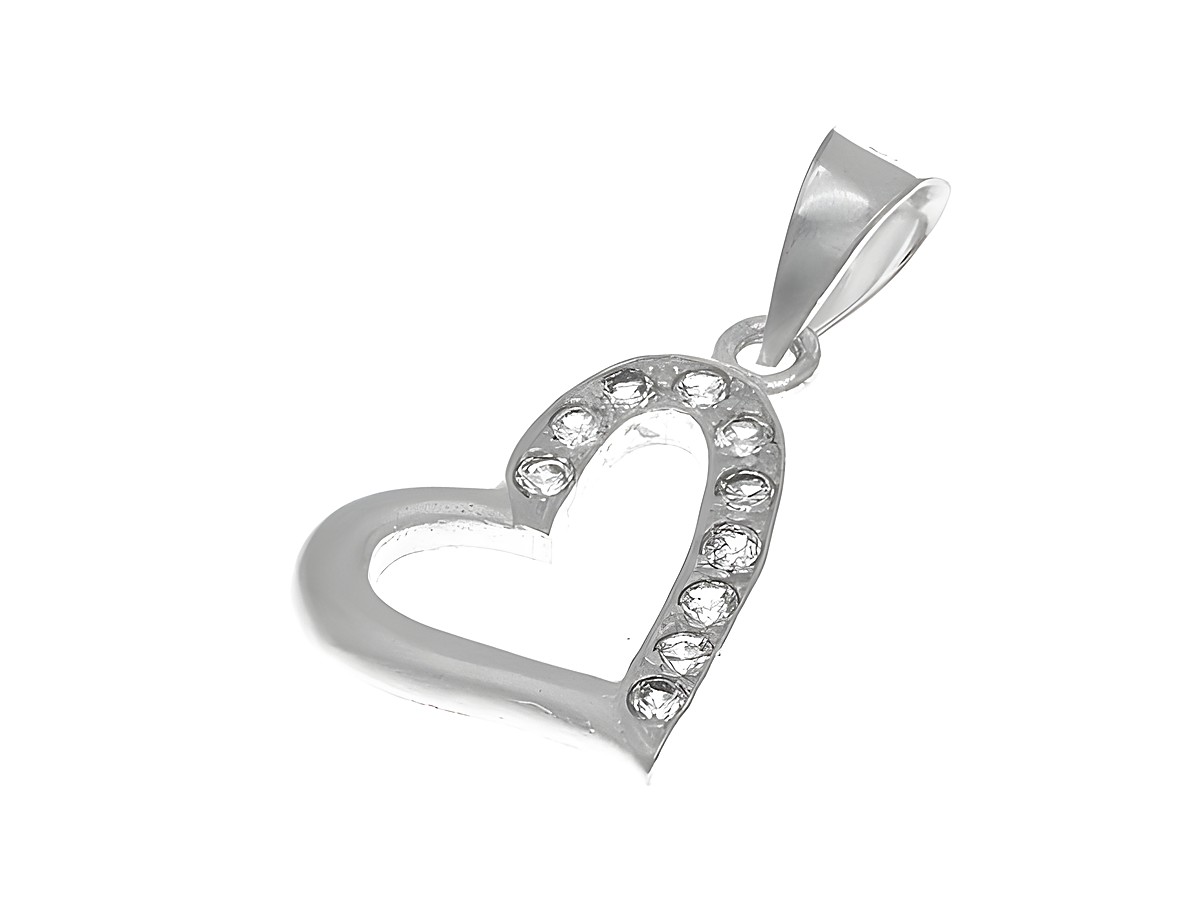 Anhänger Herz aus Sterling Silber mit Zirkonia, teilmattiert und reizend, von Juwelier Harnisch, Perlen & Steine, ideal für modische Akzente.