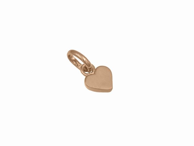 Anhänger Herz süß aus Sterling Silber roségold vergoldet, flach und liebevoll verarbeitet, Hersteller Juwelier Harnisch, ideal für Halsketten oder Armbänder.