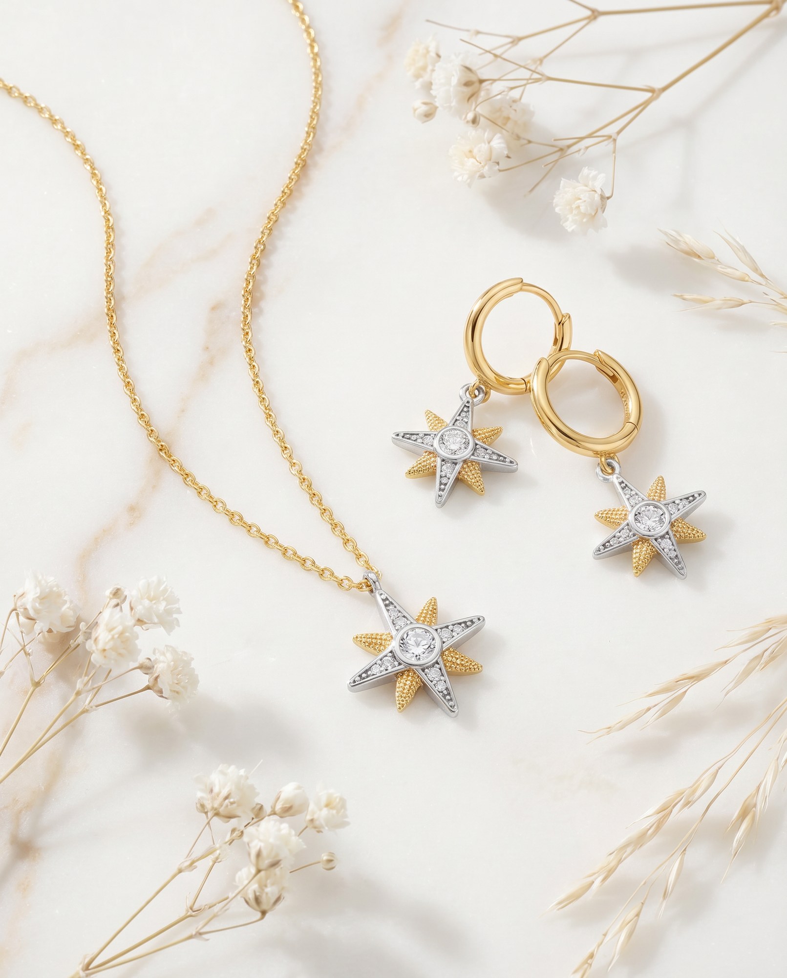 Engelsrufer ERN-NEWSTAR-ZI-BIG NEWSTAR Kette New Star Bicolor mit Zirkonia - Gelbgold vergoldet auf Silber 40 cm – Ansicht 3