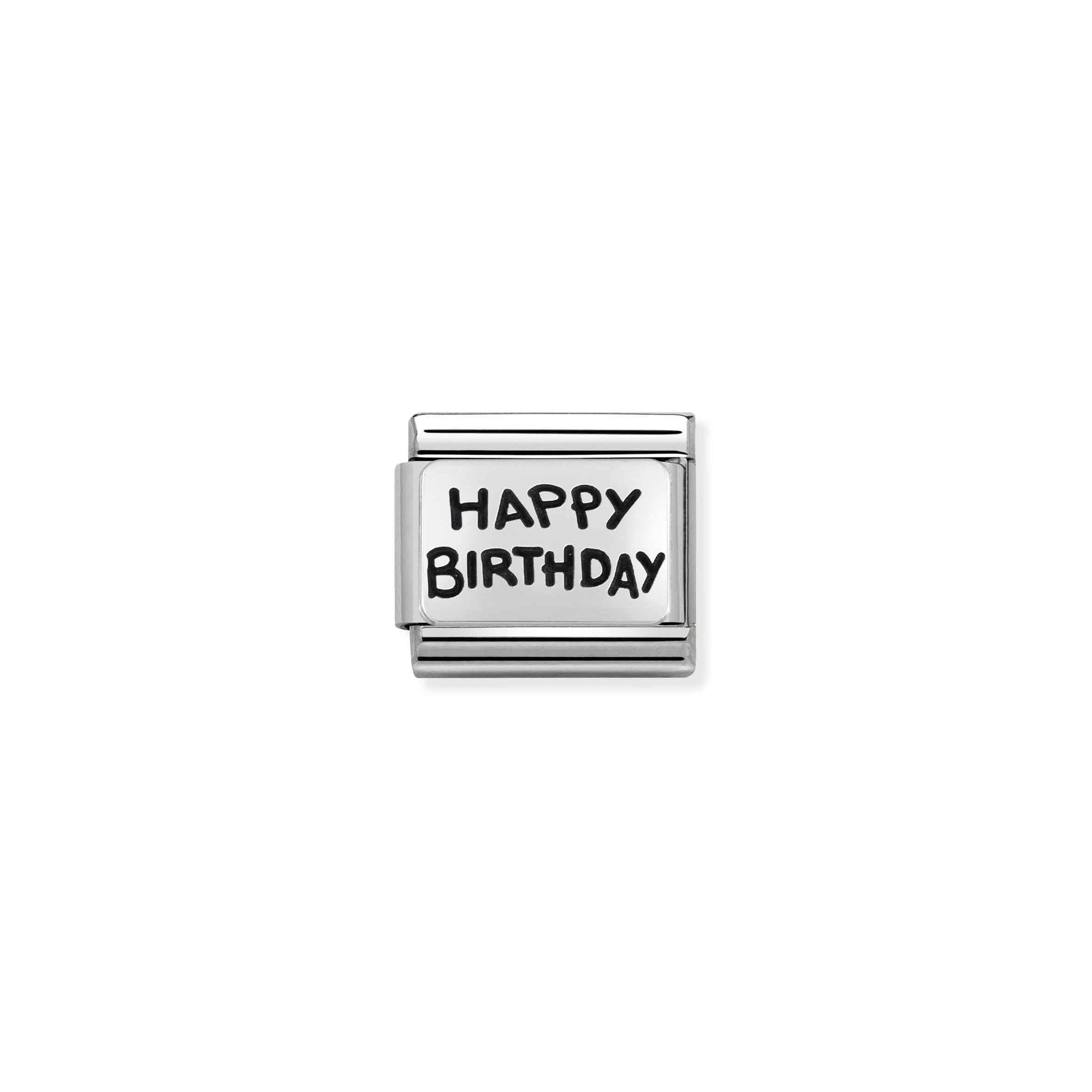 Nomination Composable Classic Charm Happy Birthday - Edelstahl, Sterling Silber