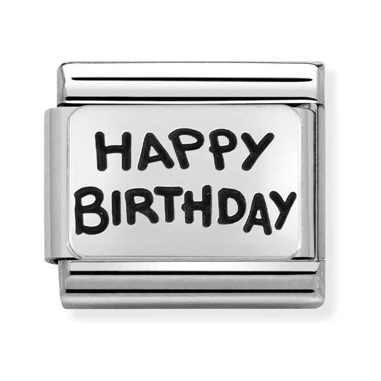 Nomination Composable Classic Charm Happy Birthday - Edelstahl, Sterling Silber