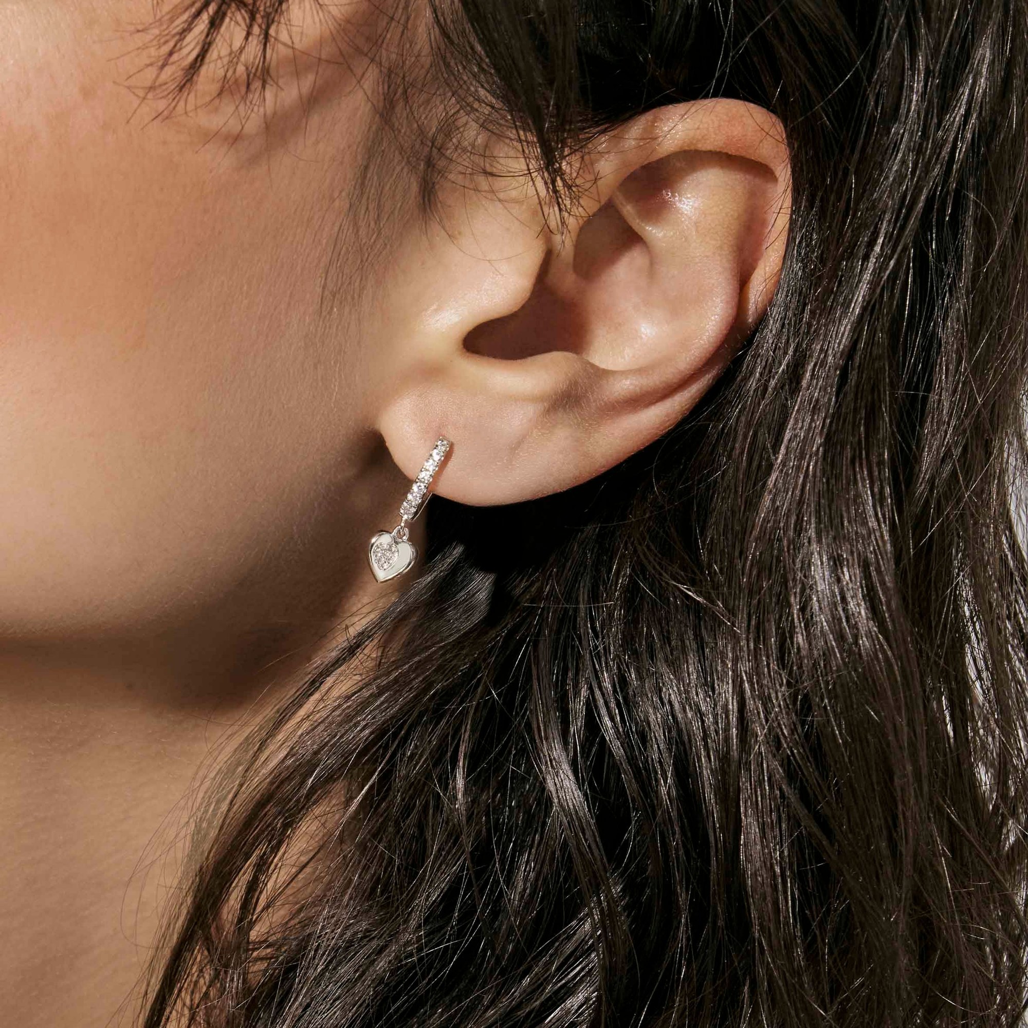 Nomination Petit Sparkle - Sterling Silber Creolen - Herz - vergoldet - Zirkonia – Ansicht 2