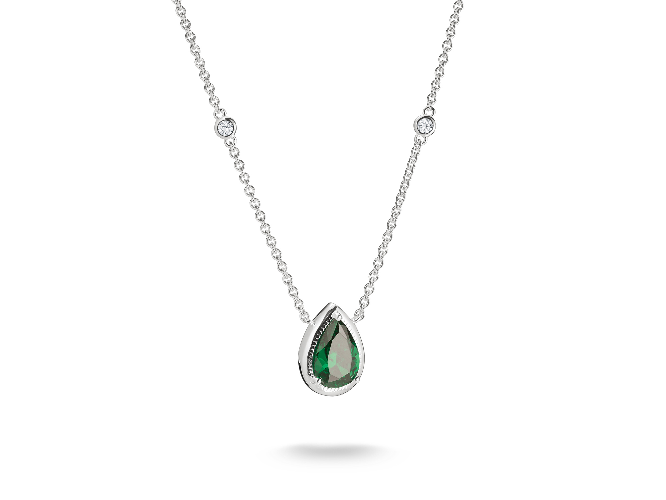 Thomas Sabo KE2331-166-6-L50V ELYNDRA Kette 45 - 50 cm - Sterling Silber & Glas-Keramik Stein & Zirkonia - Grün
