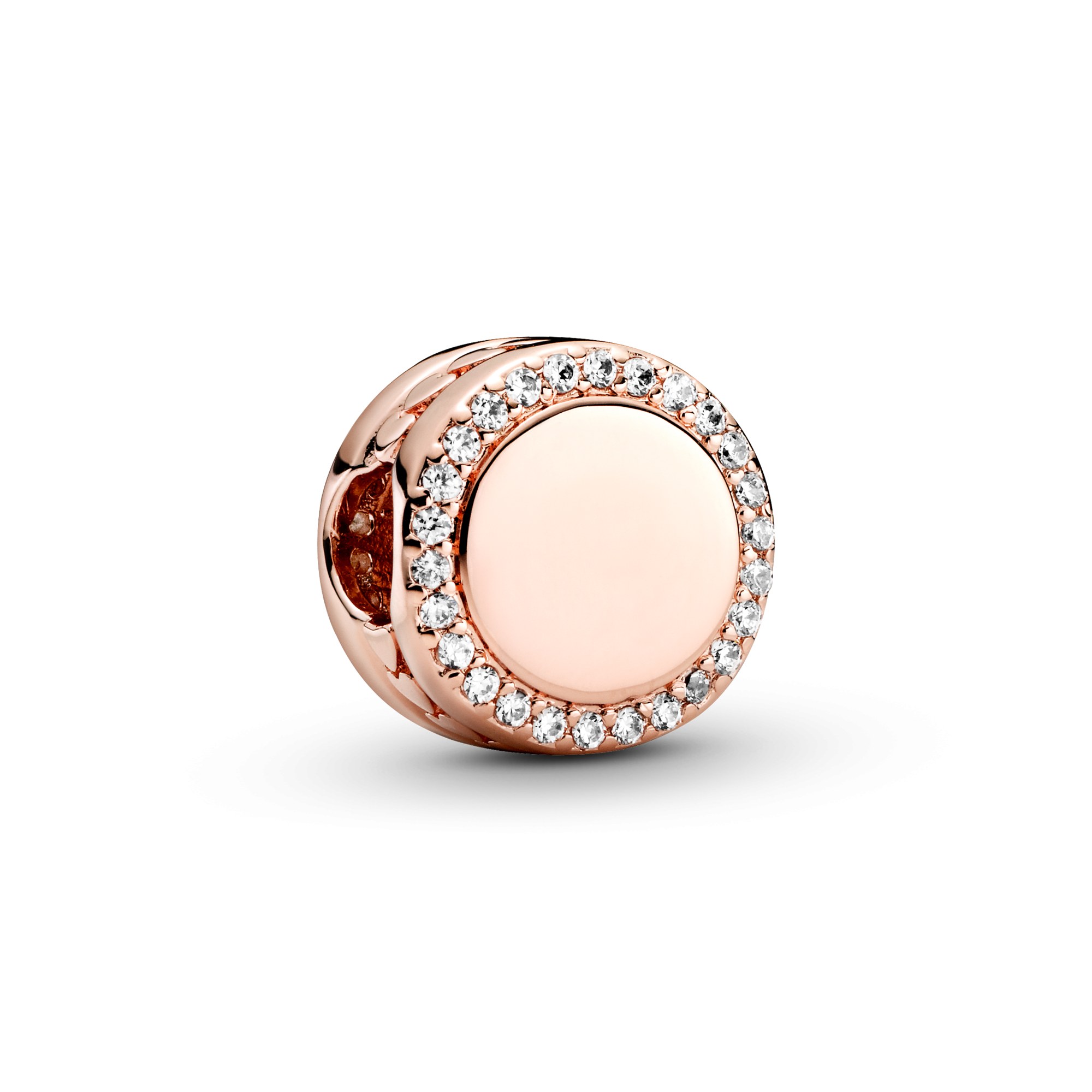 Pandora funkelnder Knopf Charm - Roségold Vergoldung – Ansicht 2