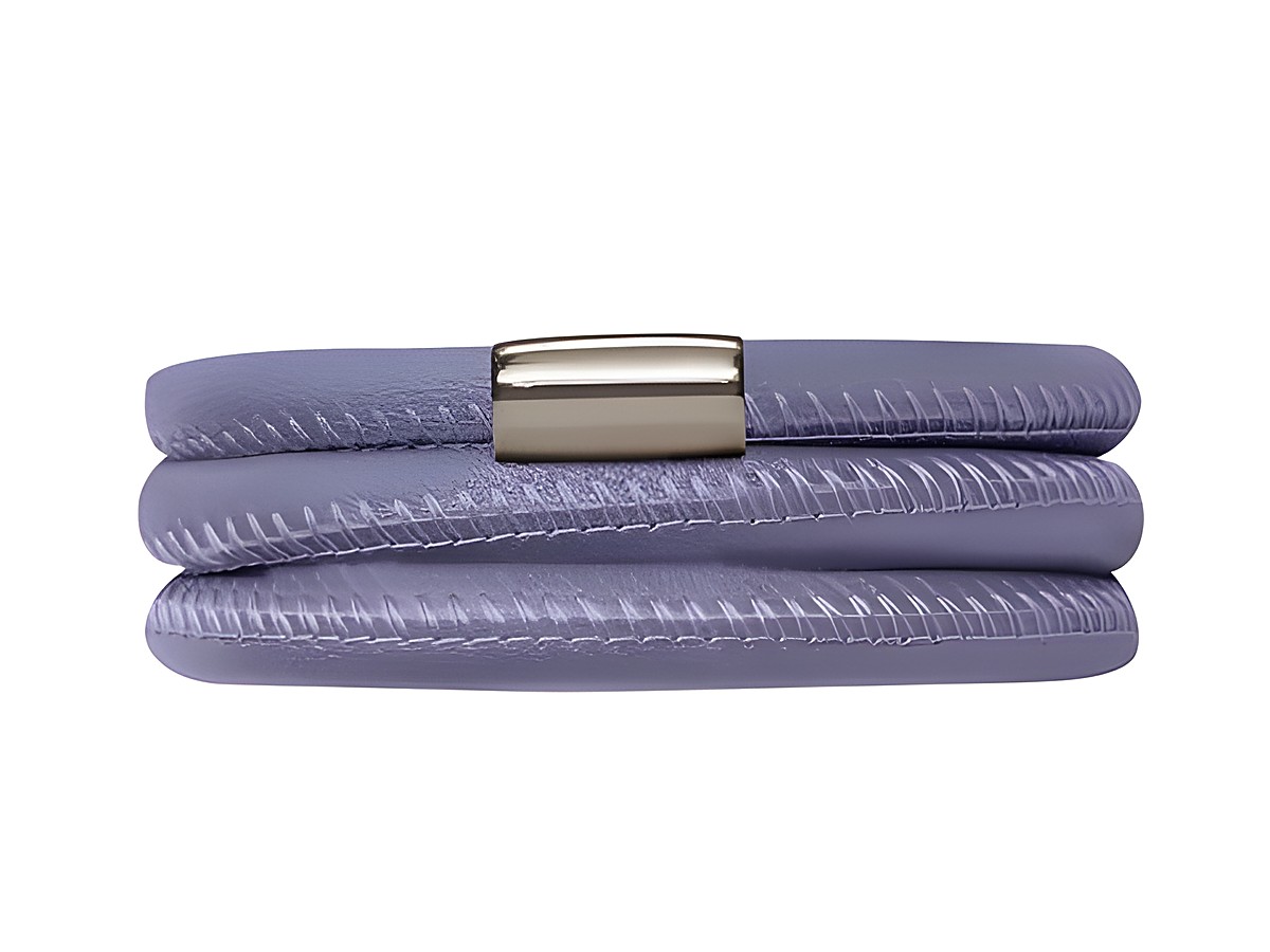 Endless Lederarmband 12117-54 cm Purple Sage Triple aus edlem Edelstahl Silber, dreifach gewickelt in sanftem Lila, ideal für stilvolle Akzente im Alltag.