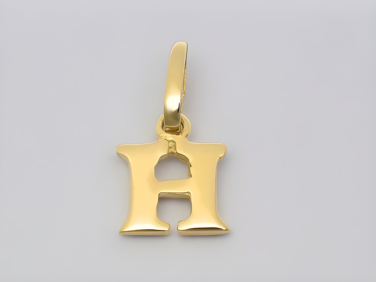 Gold Buchstaben Anhänger Buchstabe H mit feiner Verarbeitung, Hersteller Juwelier Harnisch, elegantes Design, perfekt für individuelle Schmuckstücke oder als Geschenk.