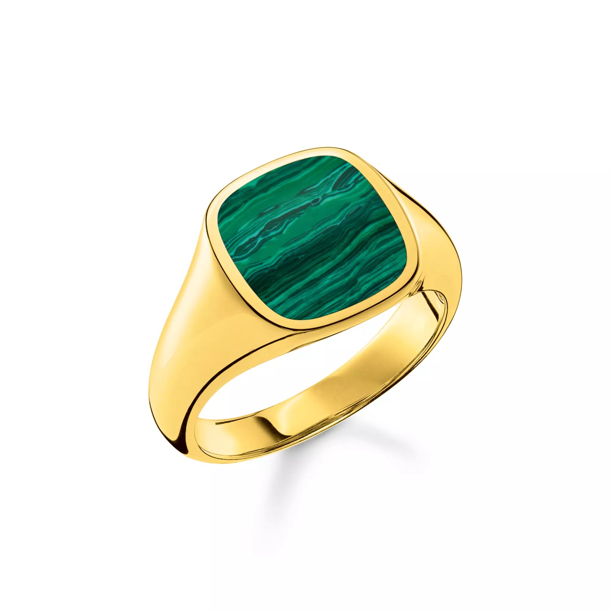 Thomas Sabo Ring klassisch grün-gold – Silber – vergoldet
