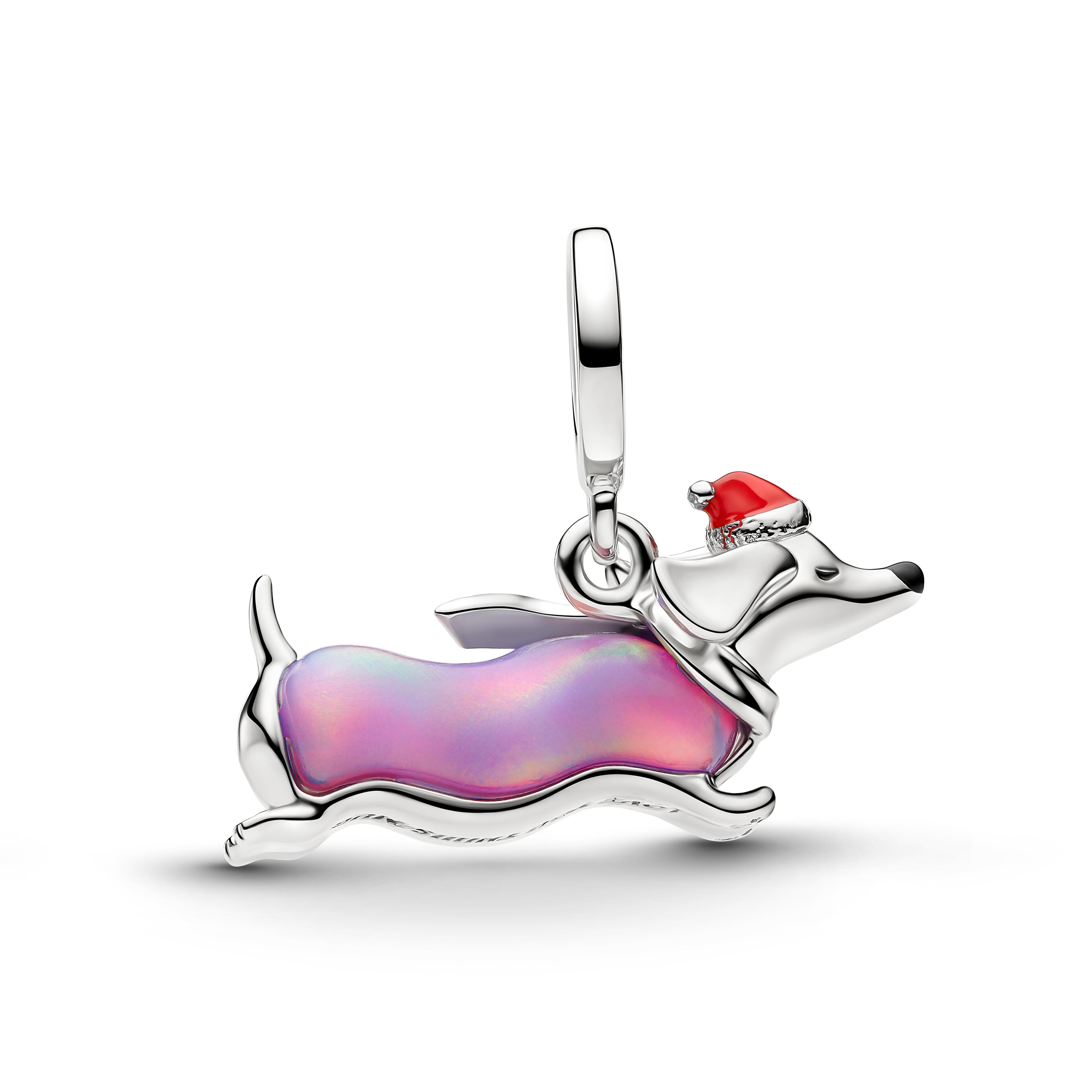 Pandora Moments - Hänge-Charm Dackel - platiniert – Ansicht 2