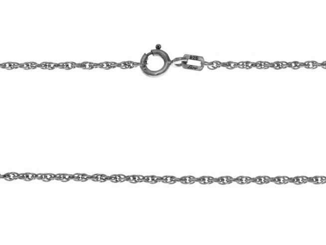 Kordel Singapurkette aus rhodiniertem Sterling Silber, 42 cm lang und 1,7 mm dick, mit einem sicheren Karabinerverschluss, hergestellt von Juwelier Harnisch, elegantes Design.