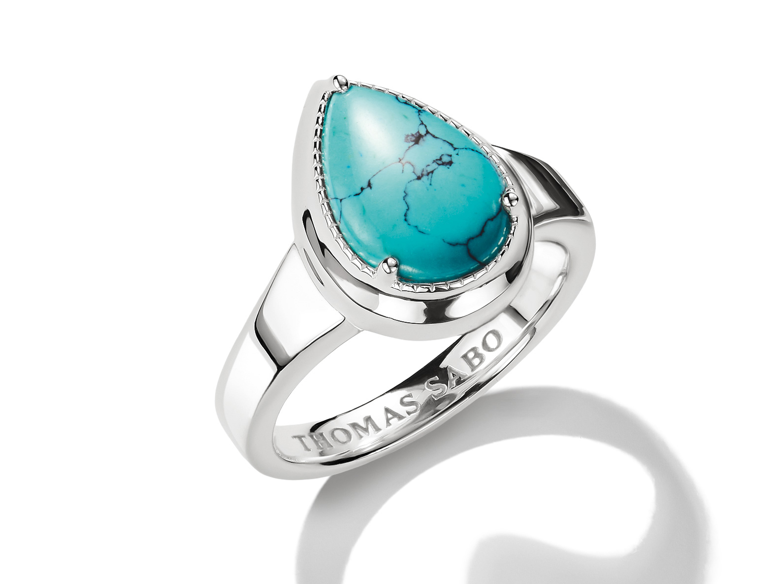 Thomas Sabo TR2522-404-17-54 ELYNDRA Ring - Sterling Silber & imit. Türkis - Türkis - Gr. 54