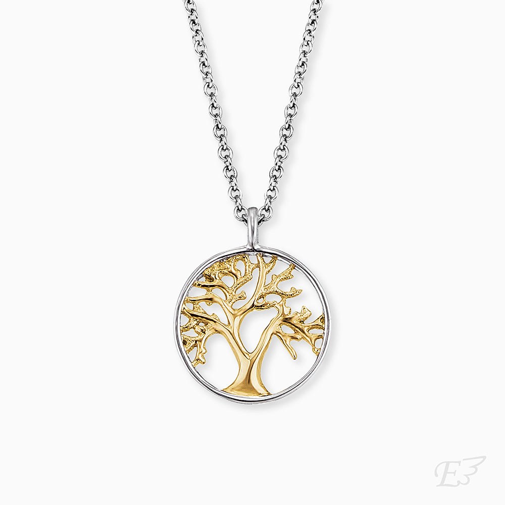 Engelsrufer LEBENSBAUM Kette Bicolor - Gelbgold vergoldet auf Silber 12 mm 40cm – Ansicht 2