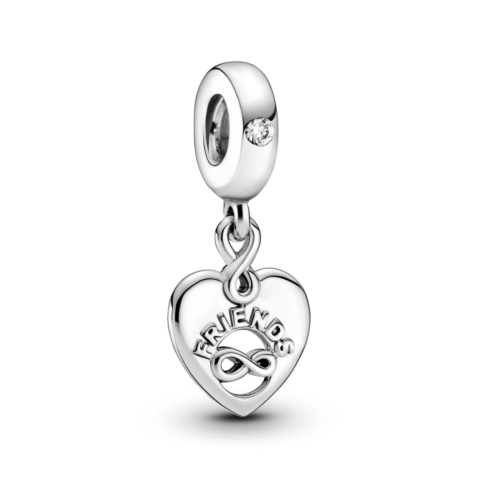 Pandora Charm Anhänger - Freunde und Unendlichkeitsherz Silber mit Zirkonia