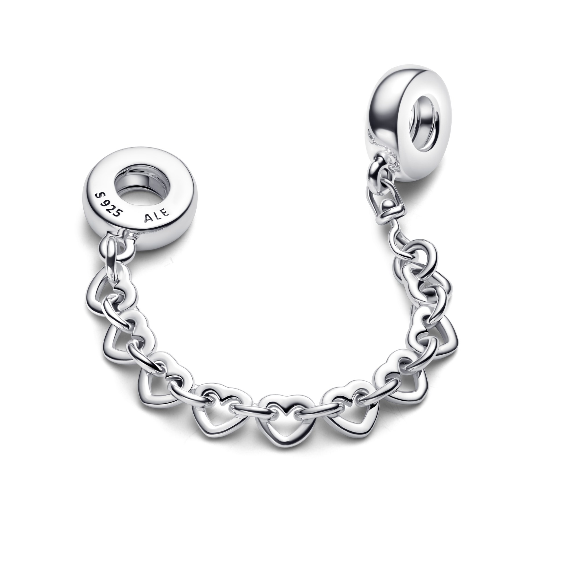 Pandora Verbundene Herzen Sicherheitskette - Sterling Silber - 5 cm – Ansicht 2