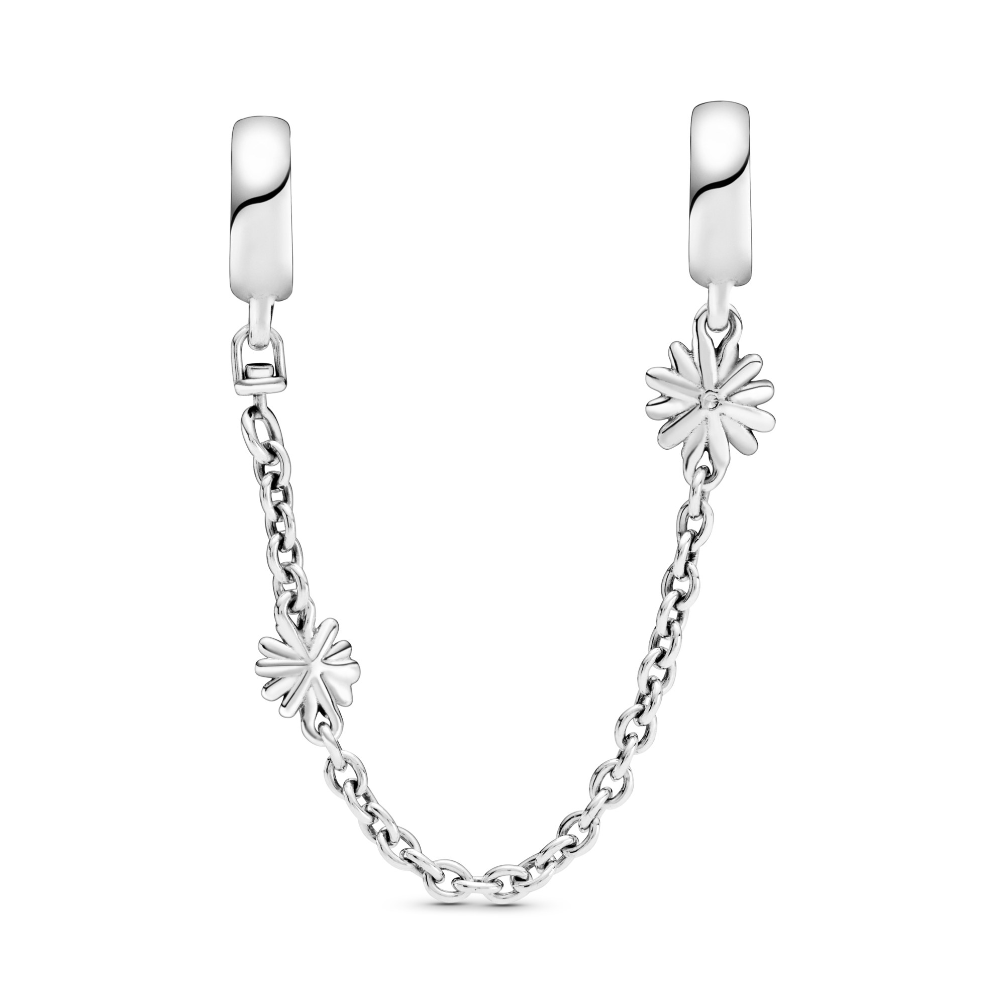 Pandora Silber - Sicherheitskettchen - Blümchen - Zirkonia - 50 mm - 5 cm – Ansicht 2