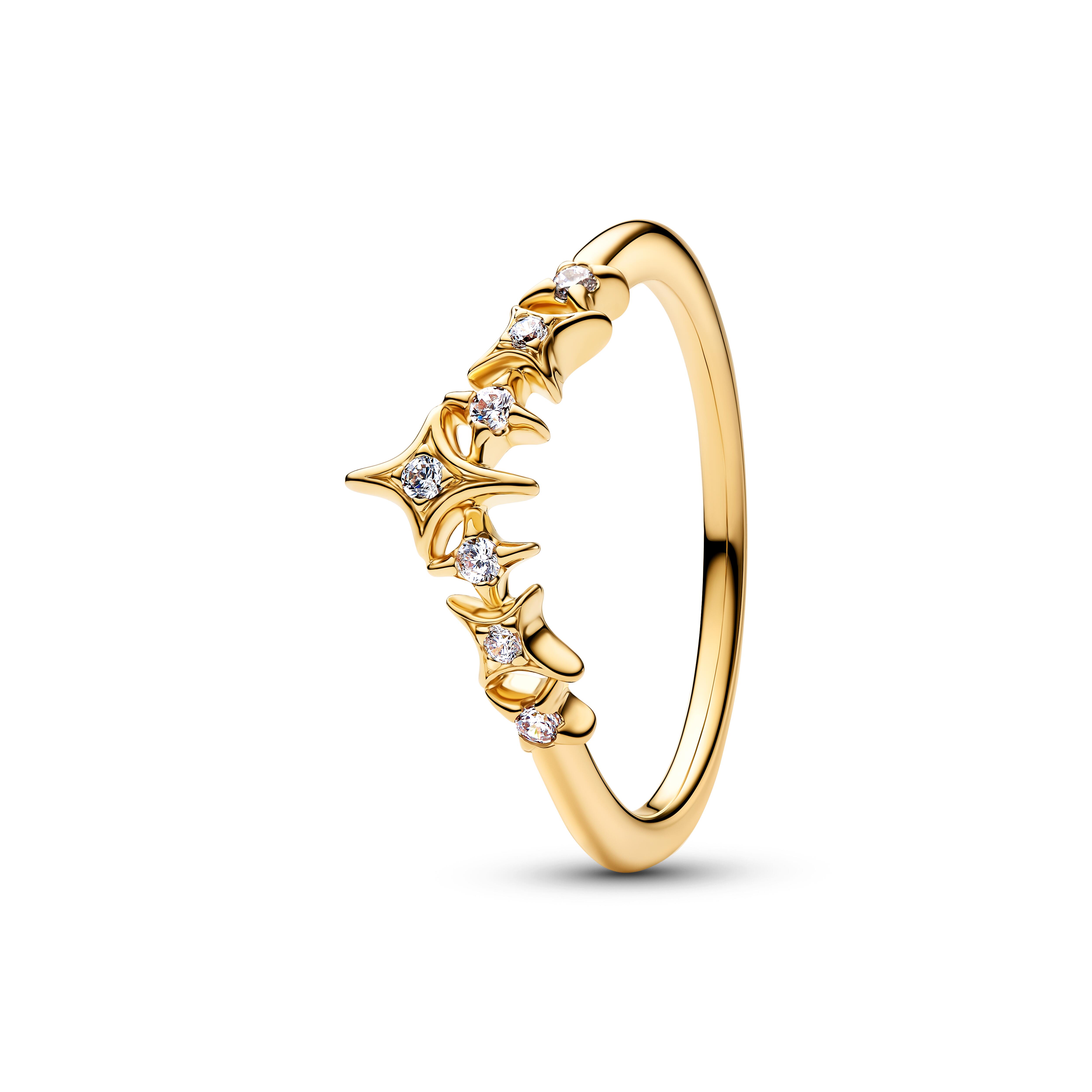 Pandora Moments - Ring Tiara Sterne - Gelbgold Vergoldung - Gr. 60 - 164946C01-60