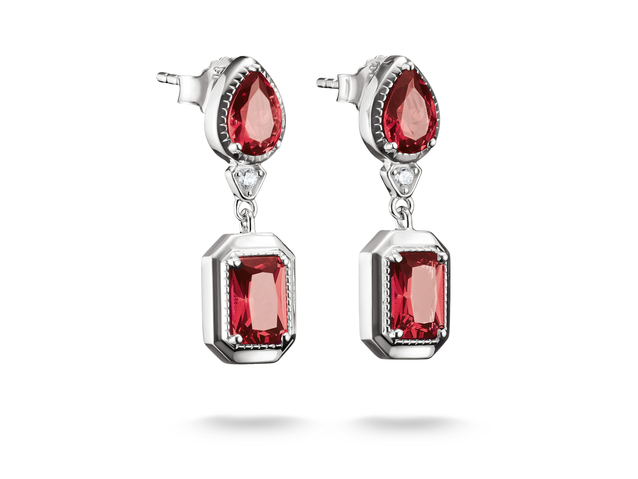 Thomas Sabo H2334-051-10 ELYNDRA Ohrringe - Sterling Silber & Zirkonia - Rot