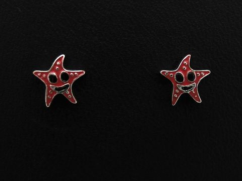 Seestern Silber Ohrringe rhodiniert Ohrstecker für Kinder vom Juwelier Harnisch mit fröhlichem Design, ideal für den Strand und den Alltag.