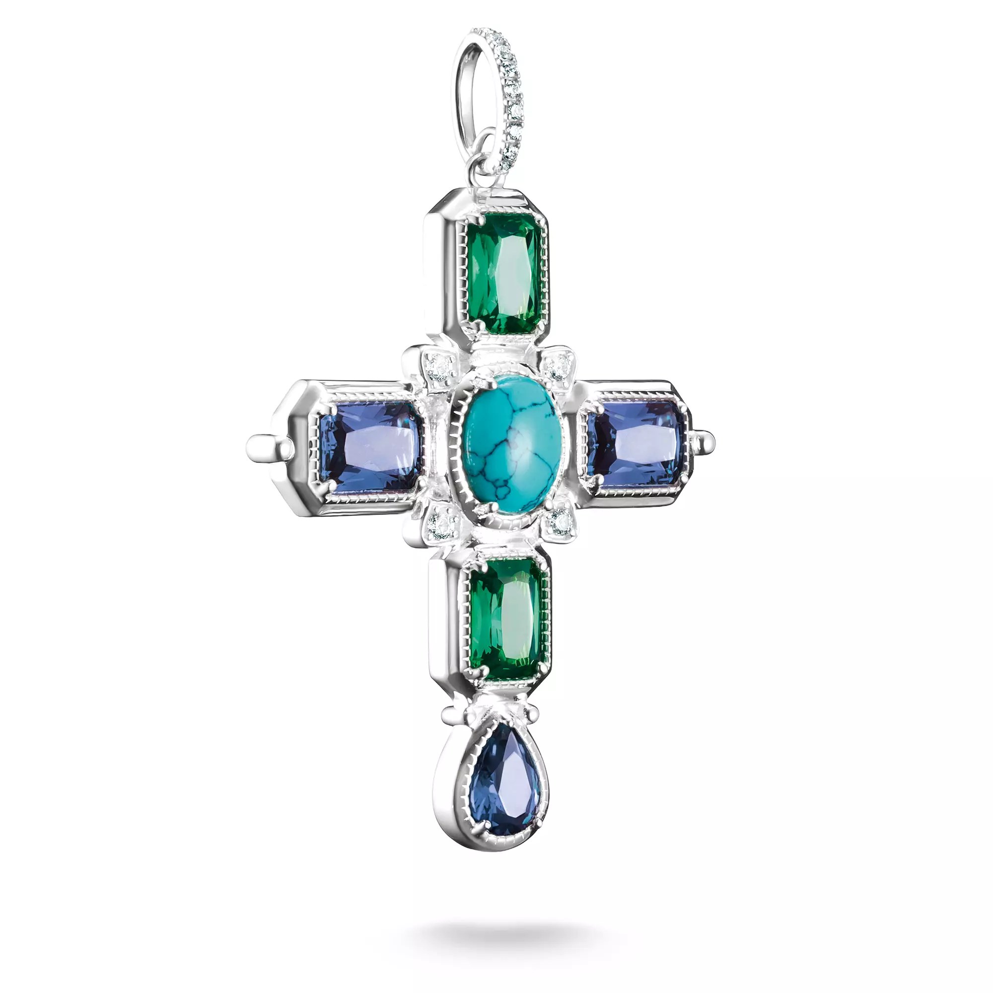 Thomas Sabo ELYNDRA - Anhänger - Sterling Silber recy. & imit. Türkis & Zirkonia – Ansicht 2