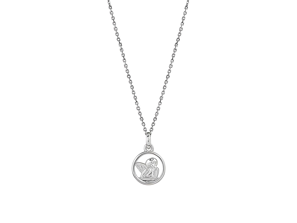 Xenox Sterling Silber Kette XS3500K mit Schutzengel-Anhänger in ovaler Form, Ankerkette von 36-38 cm Länge, elegantes Design, ideal als Geschenk oder für den persönlichen Gebrauch.