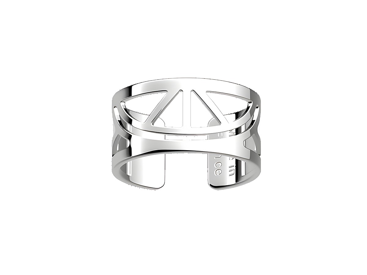 Silberner Ring von Les Georgettes mit einem offenen Design und einem Talisman-Muster, 12 mm breit, in Größe 52-54, ideal für modische Akzente.