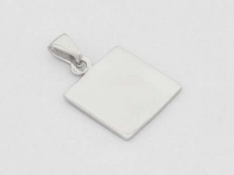 Gravur Platte Quadrat aus Sterling Silber, Hersteller Juwelier Harnisch, schlichtes Design, ideal zum Personalisieren. Ein elegantes Schmuckstück für jeden Anlass.