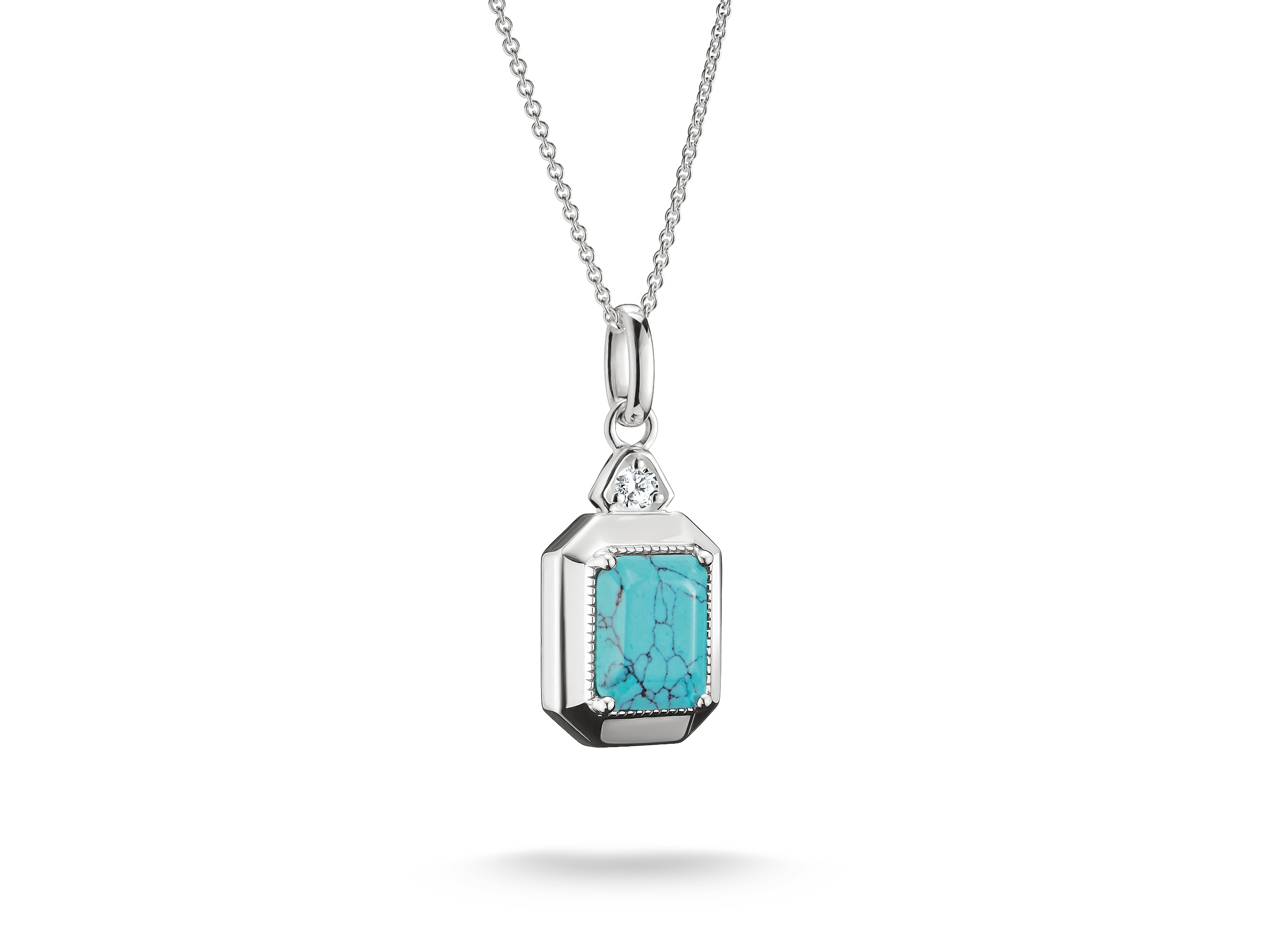 Thomas Sabo KE2366-405-17-L45V ELYNDRA Kette 40 - 45 cm - Sterling Silber & imit. Türkis & Zirkonia - Türkis