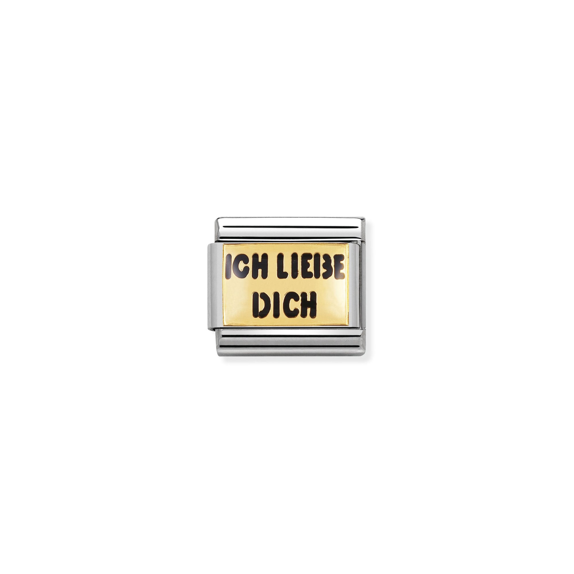 Nomination Composable Classic Charm Ich liebe dich - Edelstahl, Gold 750 Gelbgold