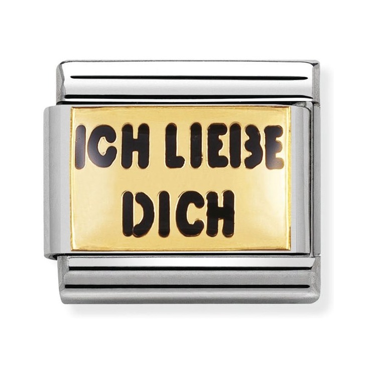 Nomination Composable Classic Charm Ich liebe dich - Edelstahl, Gold 750 Gelbgold