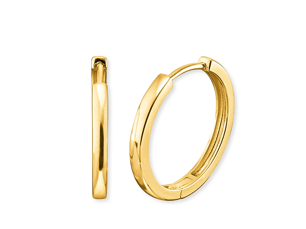 Engelsrufer ERE-LISA-G-CR BASIC Creole Lisa Ohrringe in Gelbgold Vergoldung auf Silber, 24 mm, elegant und zeitlos im Design, ideal für jeden Anlass.