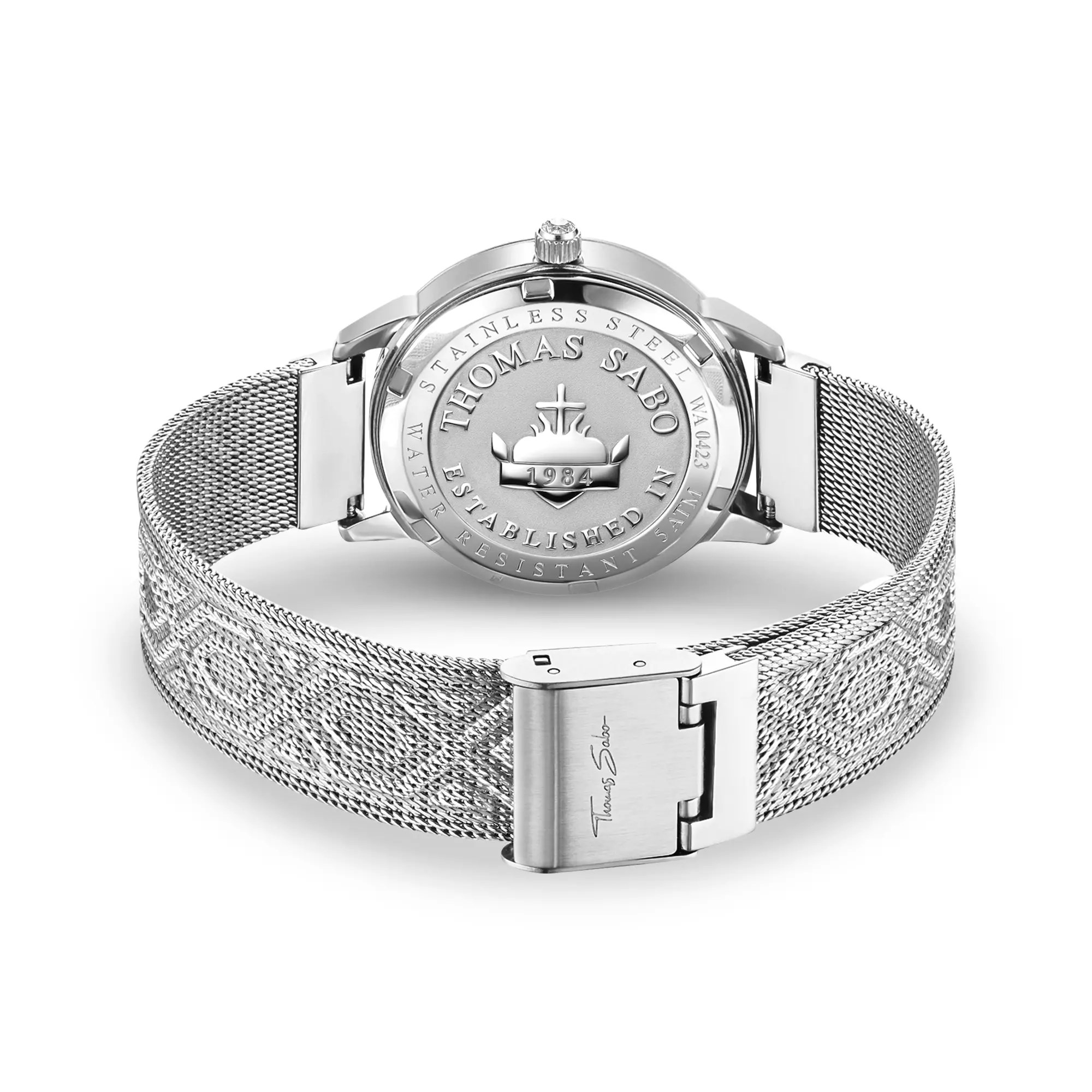Thomas Sabo Damenuhr mit 33 mm, Libellen und Steinen silberfarben – Ansicht 3