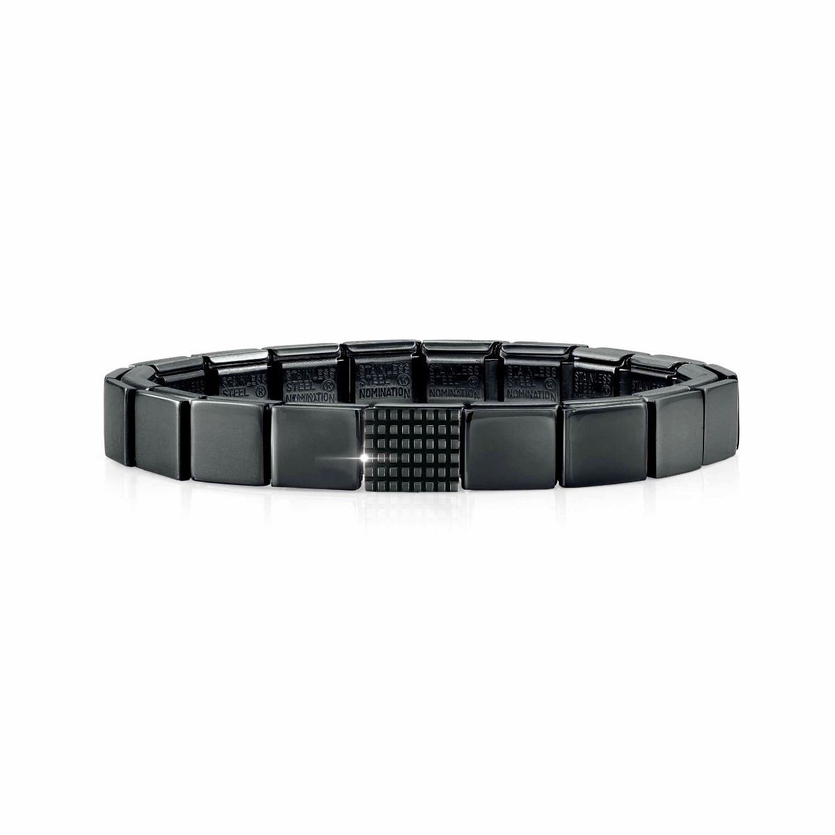 Nomination Classic GLAM Armband Edelstahl Schwarz - Small grid