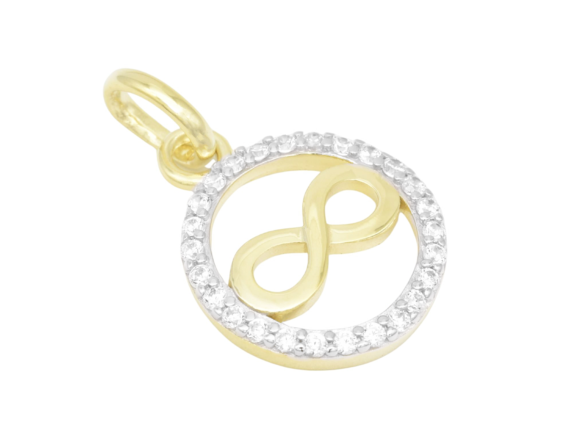 Anhänger Unendlichkeit Symbol - Sterling Silber Gelbgold Vergoldung - Zirkonia