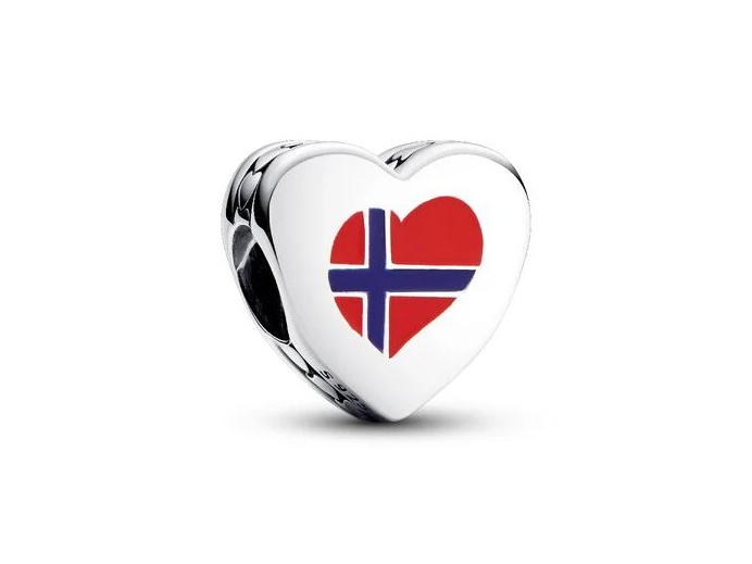 Pandora 792015C00_E078 Charm - Herz & Strahlen Norwegen - Sterling Silber 792015