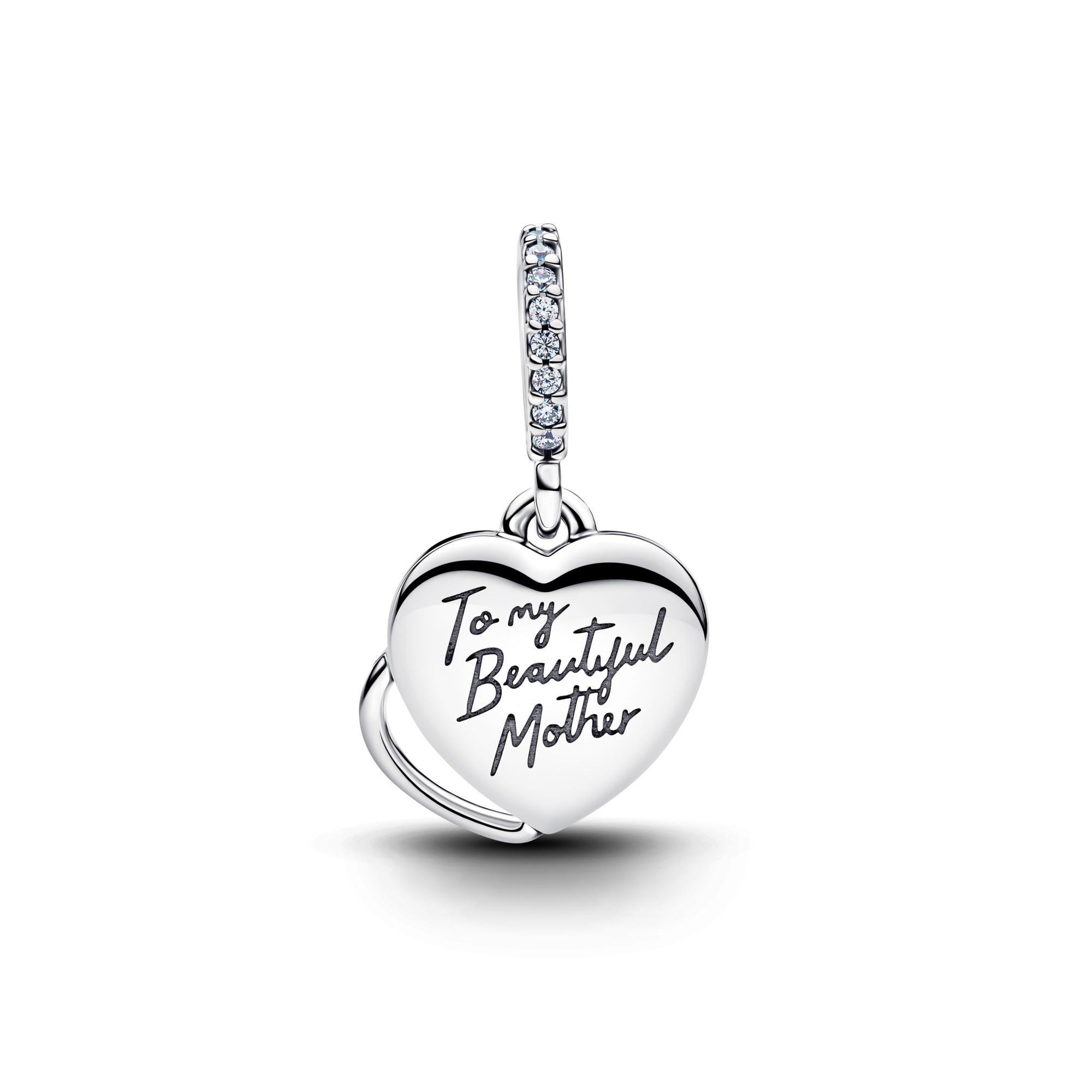 Pandora Beautiful Mother Doppelter Charm - Silber - Zirkonia – Ansicht 2