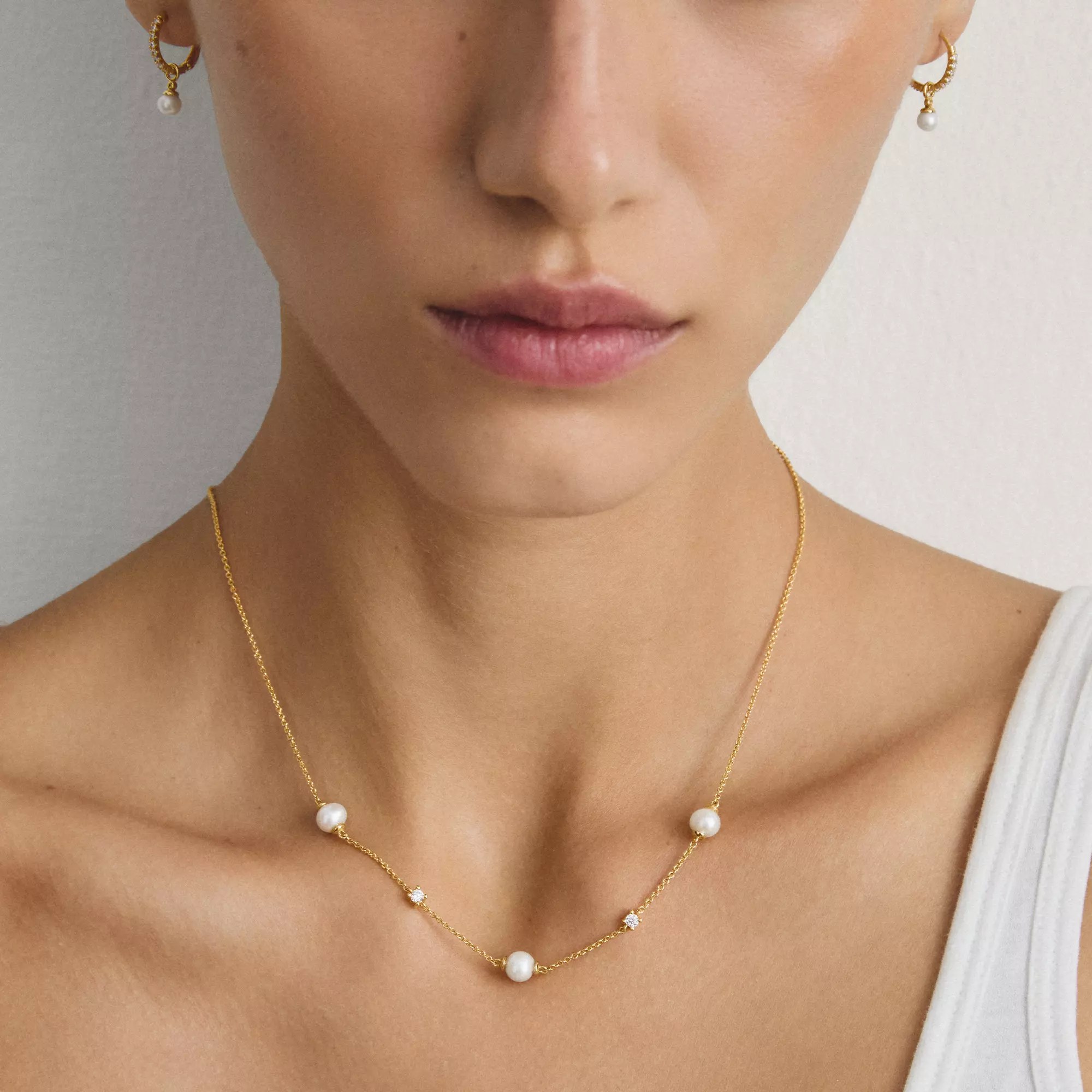 Thomas Sabo Classic Pearls - Halskette - 45 cm - 18K Gelbgold-Vergoldung – Ansicht 3