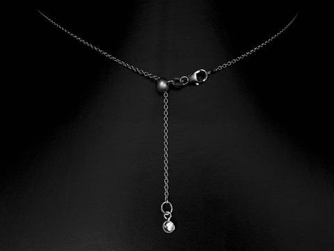 Silber Kette - Rundanker - 925 Sterling Silber rhodiniert - Länge verstellbar bis 45 cm, Hersteller: Juwelier Harnisch, Rhodinierte Kette mit eleganter Optik, ideal für jeden Anlass.